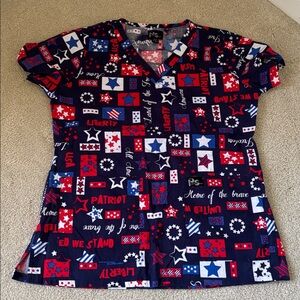 Patriotic Scrub Top